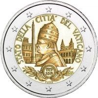 ​​Ватикан 2 евро 2019 года 90 лет основания города‑государства