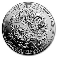 Великобритания 2 фунта 2018 Два дракона. серебро