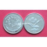 Майотта набор 2 монеты 1 франк 2019 динозавры