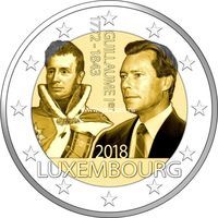 Люксембург 2 евро 2018 года 175 лет со дня смерти Великого герцога Гийома I.