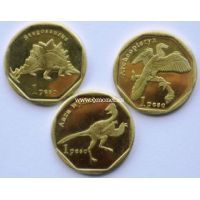 Синт-Мартен набор 3 монеты 1 песо 2019 Динозавры.
