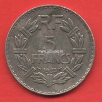 Франция монета 5 франков 1933 года