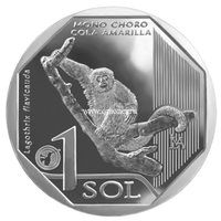 Перу монета 1 соль 2019 года Обезьяна.