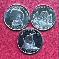 ​Острова Гилберта набор монет 1 доллар 2019 года Корабли парусники.