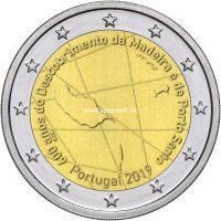 ​Португалия 2 евро 2019 года 600 лет открытия острова Мадейра.