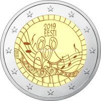 ​Эстония 2 евро 2019 года 150 лет первого фестиваля песни