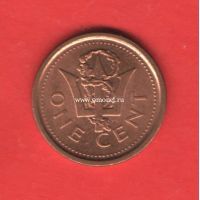 ​Барбадос монета 1 цент 2011 года.