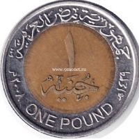 Египет монета 1 фунт 2008 года.