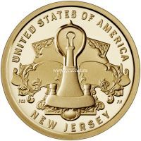 ​​США 1 доллар 2019 года Лампа накаливания Томаса Эдисона.​
