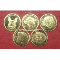 Сомалиленд набор 5 монет 5 шиллингов 2019 года Собаки.