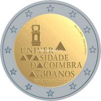 ​Португалия 2 евро 2020 года 730 лет университету Коимбры.