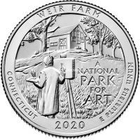 ​США 25 центов 2020 года 52 Национальный Музей Вейр-Фарм.
