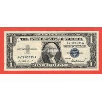 ​США 1 доллар 1957 Серебряный сертификат с синей печатью.