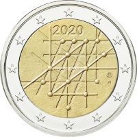 ​Финляндия 2 евро 2020 года 100 лет университету Турку.