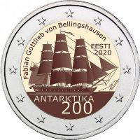 ​Эстония 2 евро 2020 года 200 лет со дня открытия Антарктиды.