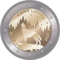 Эстония 2 евро 2021 Волк